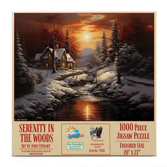 Sunsout Serenity in the Woods 1000 pc Christmas Jigsaw Puzzle 77092 {4}