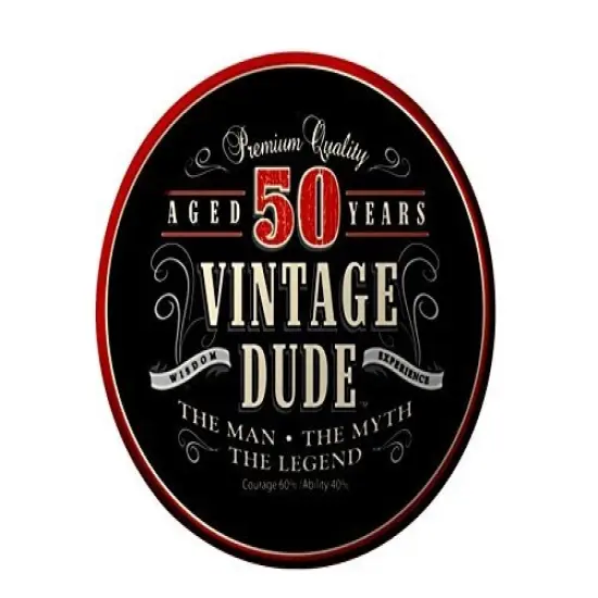 50th Birthday Vintage Dude Aged 50 Years Birthday ~Edible Icing Image Cake/cupcake Topper!!! (1/4 Sheet) {1}