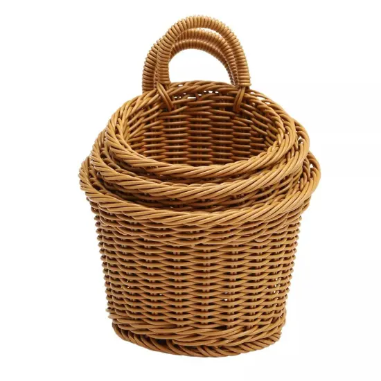 3 pieces Small Woven Storage Basket Bathroom Home Wall Desktop Organizer Baskets {3}