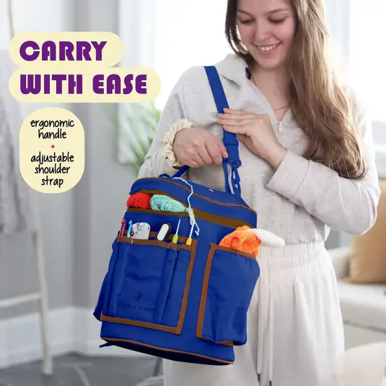 Hearth & Harbor Crochet Bag Organizer Kit Royal blue {4}