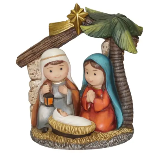 6" Holy Family - Whimsical Manger Scene Charming Nativity Christmas Decoration {1}