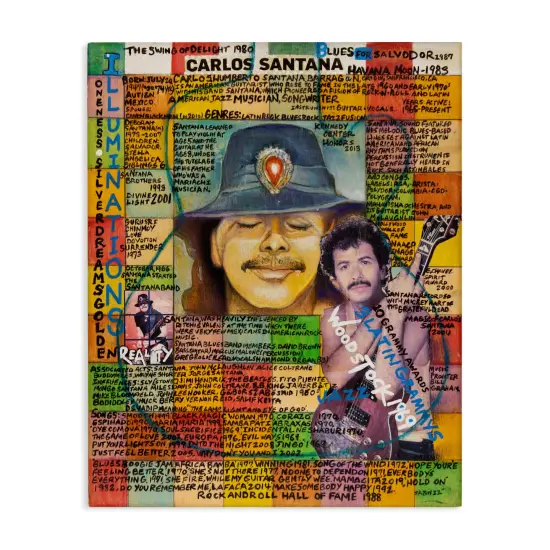Stupell Industries Carlos Santana Collage Canvas Wall Art Design by Sabin {1}