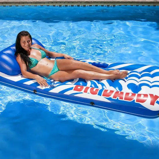 Swim Central Inflatable Blue and White Swimming Pool Lounge, 82-Inch {6}