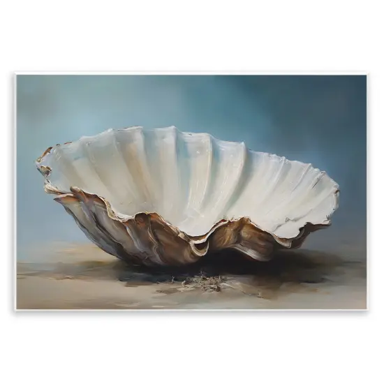 Stupell Industries Neutral Beach Seashell Wall Plaque Art Design by Petal Prints Design {1}