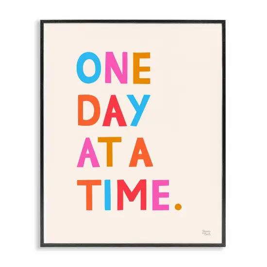 Stupell Industries One Day At A Time Framed Giclee Wall Art Design by Jessica Beck {1}