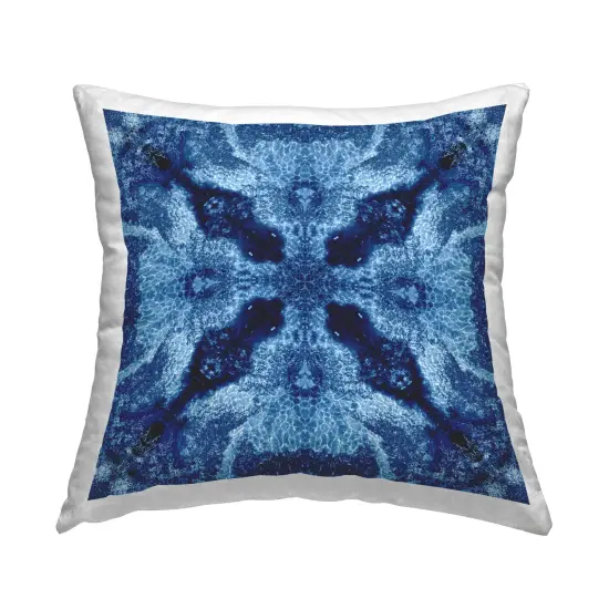 Blue Mosaic Motif Decorative Printed Throw Pillow Design by Elspeth Helen Meabank Perkin, 18 x 7 x 18 {1}
