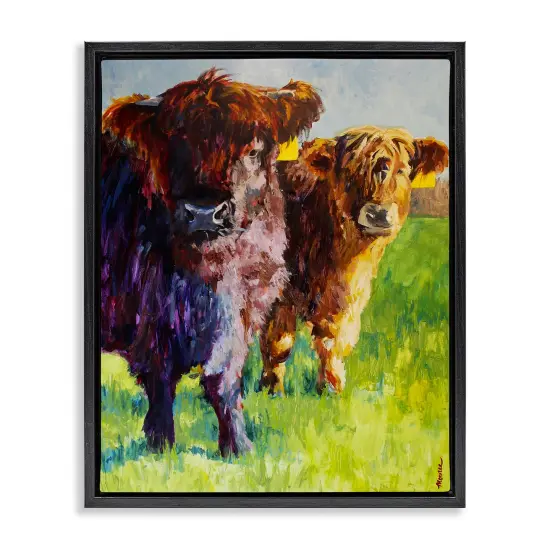 Stupell Industries Traditional Cattles Painting Framed Floater Canvas Wall Art Design by Mary Moores {6}