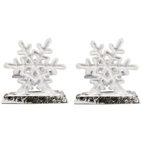 Northlight Double Snowflake Christmas Stocking Holders - 4.75" - Silver - Set of 2 {7}