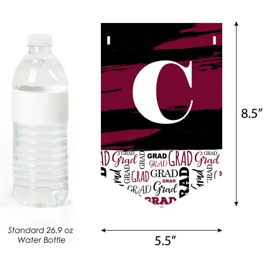 Big Dot of Happiness Maroon Graduation Bunting Banner - Party Decorations - Congrats Grad 2025 {4}