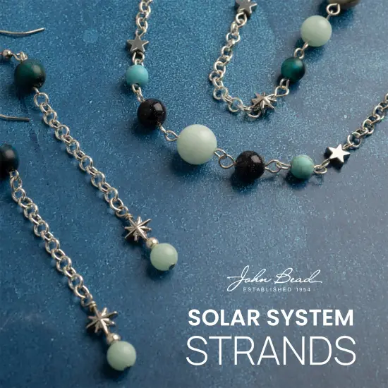 John Bead 6mm Solar System Universe Galaxy 5" Bead Strand Jupiter {4}