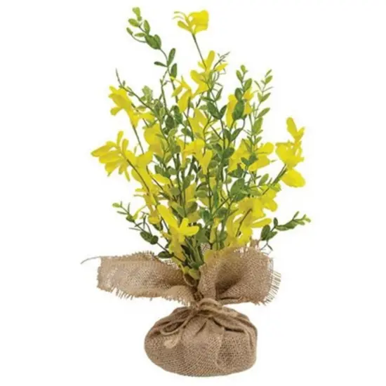 Tabletop Wildflowers With Burlap Base Yellow {1}