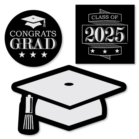 Big Dot of Happiness Graduation Cheers - DIY Shaped 2025 Graduation Party Cut-Outs - 24 Count {1}