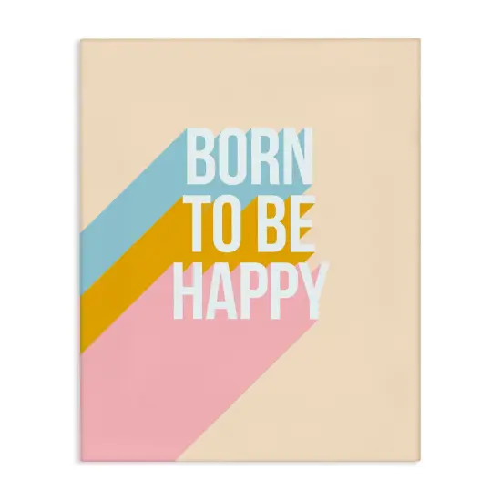 Stupell Industries Born To Be Happy Pastel Canvas Wall Art Design by Dominique Vari {1}