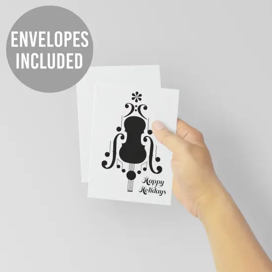 Musician Christmas Greeting Cards Boxed Set of 24 Holiday Notecards Featuring Elegant Cello Design, Perfect for Musicians, Symphony, and Orchestra Fans {4}
