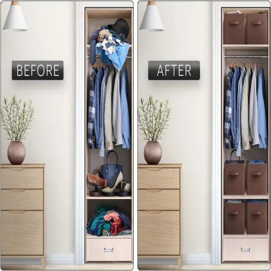 Sorbus Foldable Storage Cube - 11 Inch Closet Organizer and Storage Basket with Handles 1 Pc Chocolate {6}