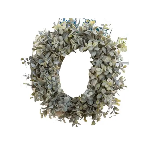 Pebble Eucalyptus Candle Ring 6" {1}