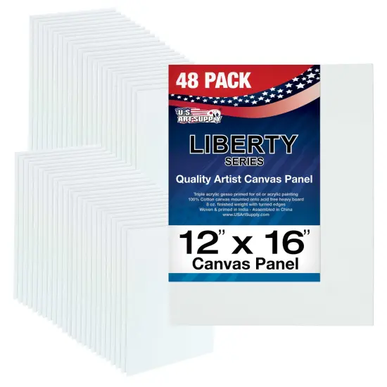 12" x 16" Professional Artist Quality Acid Free Canvas Panel Boards for Painting 48-Pack {1}