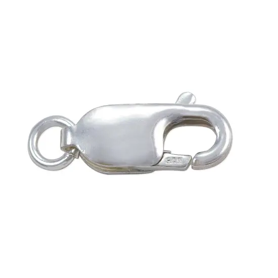 JewelrySupply Lobster Clasp 14x6mm w/Open Ring Sterling Silver (1-Pc) {1}