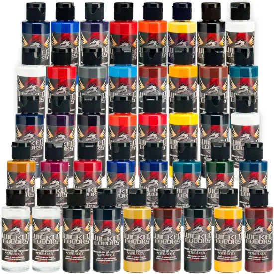 All 39 Wicked Colors Airbrush Paint Set, 2 oz. Bottles {1}
