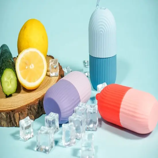 LivsIce Roller for Face and Eye, Ice Face Roller,Facial Beauty Ice Roller Skin Care Tools, Ice Facial Cube, Gua Sha Face Massage, Silicone Ice Mold for Face Beauty PINK {2}