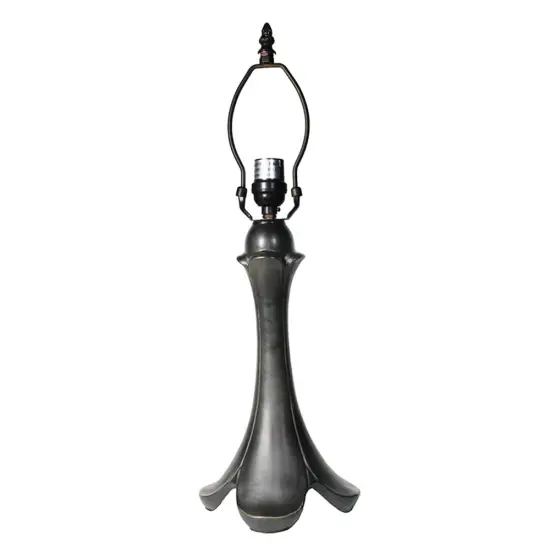 Tulipa Metal Lamp Base, Antique Bronze Finish With Gold Highlights, Nicely Weighted, 20" Tall {1}