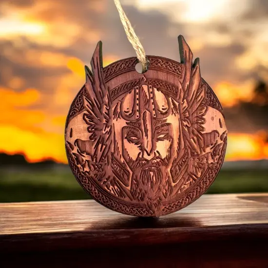 Nordic Viking - Raw Cedar Ornament {4}