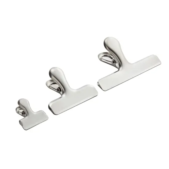 Set of 10 Metal Chip Clips for Food Storage, Stainless Steel Bag Clips for Kitchen Supplies (3 Sizes) Silver {4}