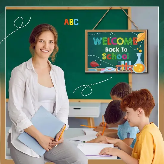 Back to School Welcome Front Door Sign Hanging {5}