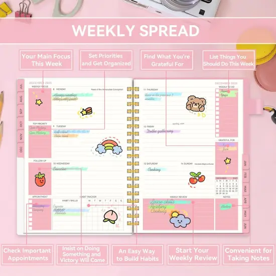 Academic Planner 2025-2026 - 7"x10" (Pink) {3}