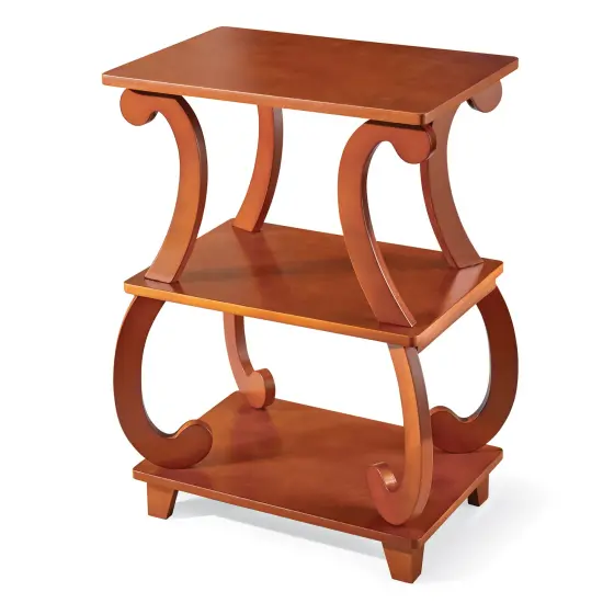 Collections Etc Elegant Decorative Walnut Finish Wooden Side Table {2}