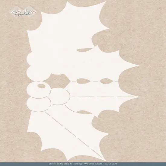 Find It Trading Card Deco Essentials Stencil-Floral Holly A4, Floral Christmas {1}
