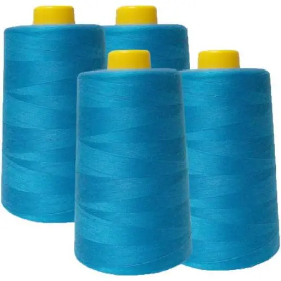 4 Pack of 6000 Yard Turquoise Spools Sewing Thread All Purpose Great for Multi Fabric Use {1}