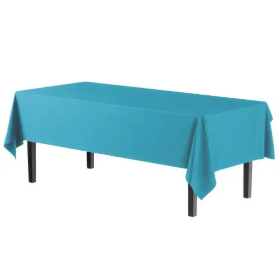 Exquisite 6-Pack Premium Plastic Tablecloth 54in. x 108in. Rectangle Plastic Table Cover Turquoise {3}