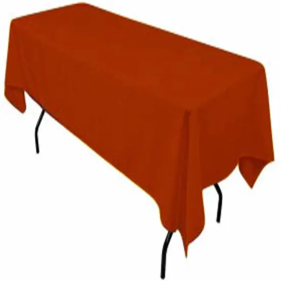 Rectangular Rust Polyester Tablecloth 60&times;144 Inch Stylish D&eacute;cor for Weddings, Parties & Banquets {1}
