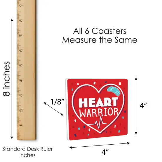 Big Dot of Happiness Happy Heartiversary - CHD Awareness Decorations - Drink Coasters - Set of 6 {7}
