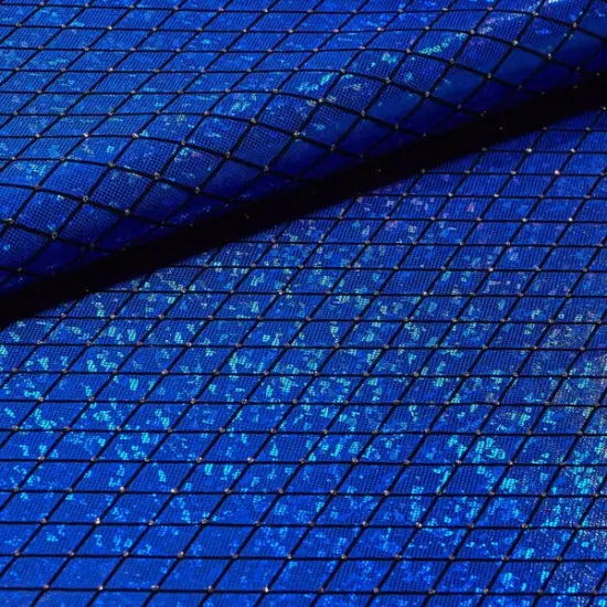 Argyle Shattered Glass Foiled Spandex Fabric Green {3}