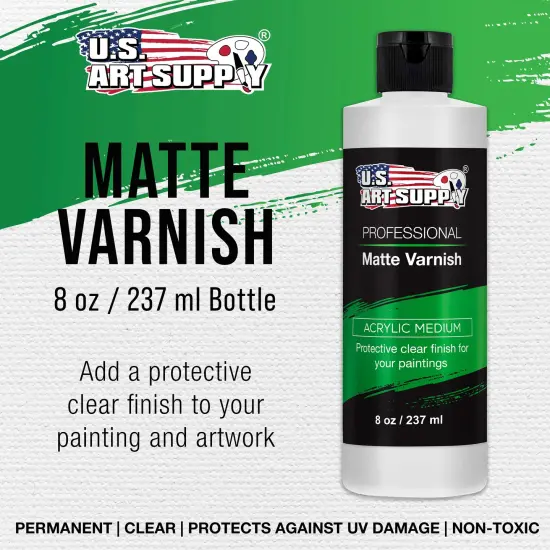 8 oz Matte Acrylic Varnish for Acrylic Painting, Permanent Clear Protection, Reduces UV & Photography Glare {2}