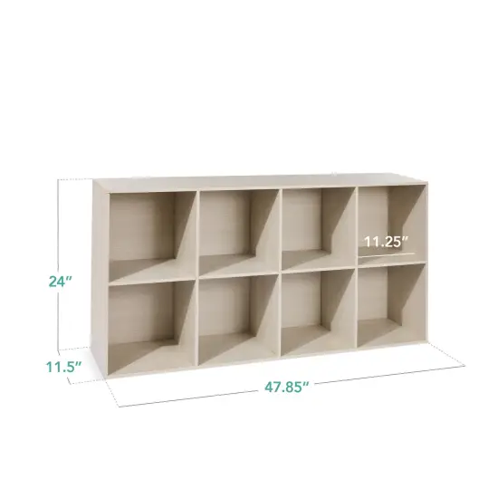 Best Choice Products 8-Cube Bookshelf, 11in Display Storage System, Organizer w/ Removable Back Panels Whitewash {2}