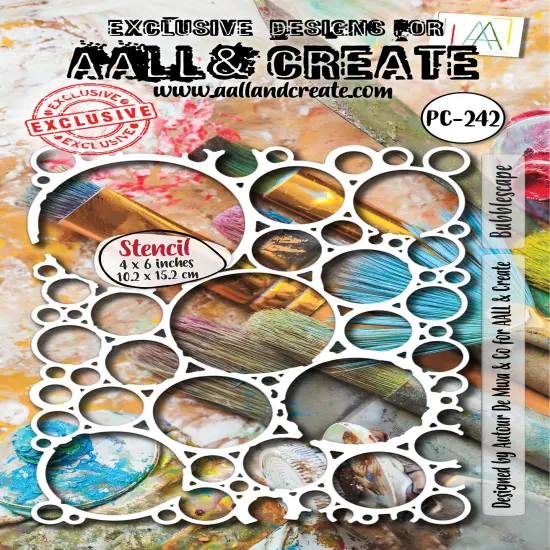 AALL And Create Stencil 6"X6"-Bubblescape {1}