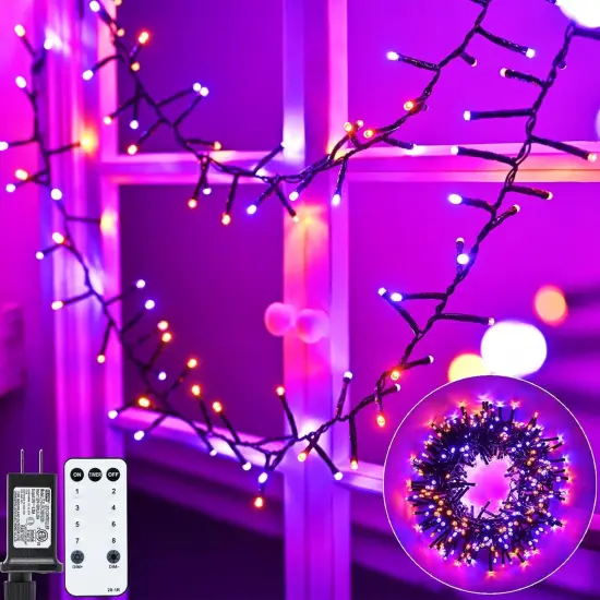 Purple and Orange Halloween Lights 400 LED 8Modes {1}