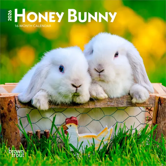 Honey Bunny | 2026 7 x 14 Inch (Hanging) Monthly Mini Wall Calendar {1}