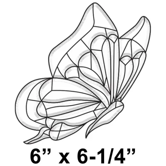 6" x 6-1/4" Exquisite Clear Glass Butterfly Bevel Cluster EC171 {2}