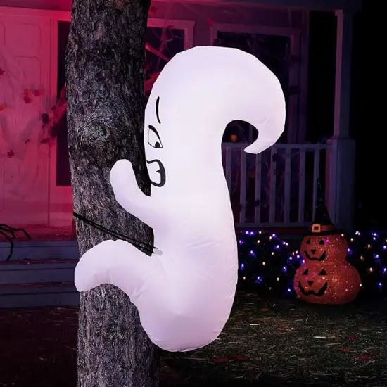 Halloween Inflatables Ghost Outdoor Decor, Blow Up Yard Decorations Hugging Tree {3}