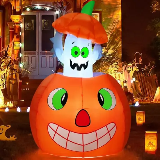 Halloween Inflatables Animated Pumpkin Ghost Outdoor Decorations {1}