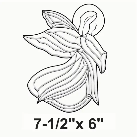 7-1/2" x 6" Exquisite Clear Glass Angel Bevel Cluster EC204 {2}