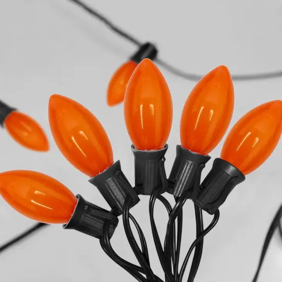 25FT C9 LED Halloween Orange String Lights {1}