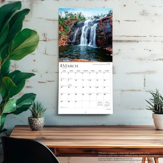 Waterfalls | 2026 12 x 24 Inch (Hanging) Monthly Square Wall Calendar | Plastic-Free {5}