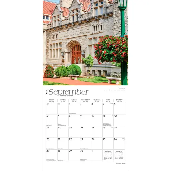 Hoosier State | Indiana Places | 2026 12 x 24 Inch (Hanging) Monthly Square Wall Calendar | Plastic-Free {4}