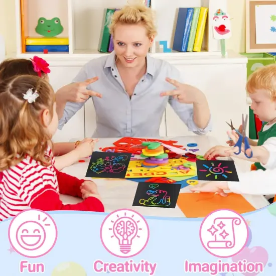 Rainbow Scratch Paper Art Crafts {4}