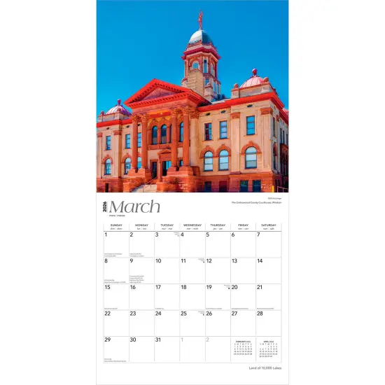 Land of 10 000 Lakes | Minnesota Places | 2026 12 x 24 Inch (Hanging) Monthly Square Wall Calendar | Plastic-Free {3}